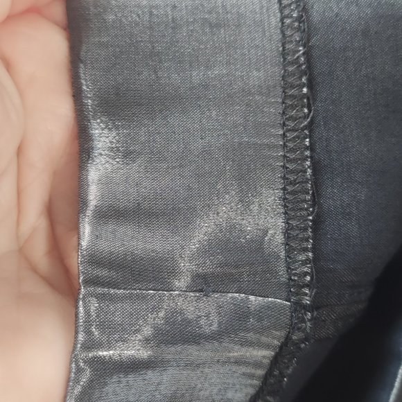 Metallic Gray Dressy Wide Leg High Waist Lounge Pants Sz 12 - Picture 8 of 11